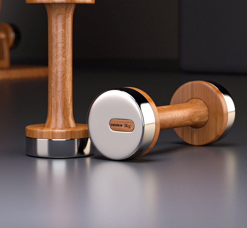 Set Dumbbell Kayu & Baja yang  - Home Gym Design ulasan dan harga